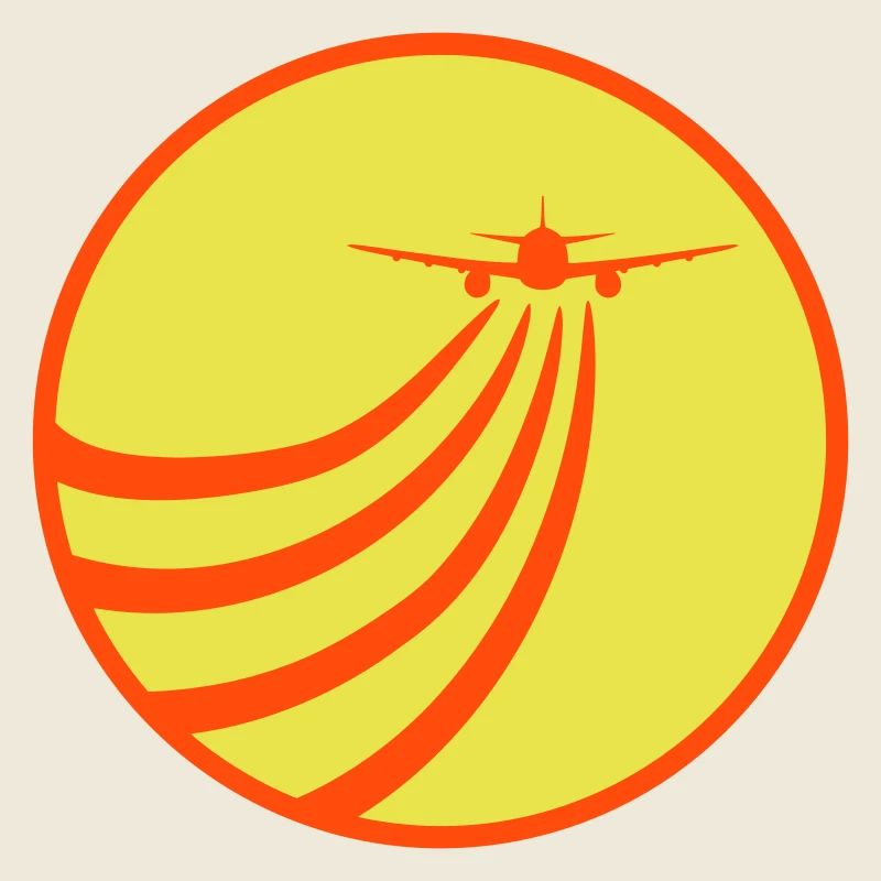 Avion volant au soleil volant Stripe rond