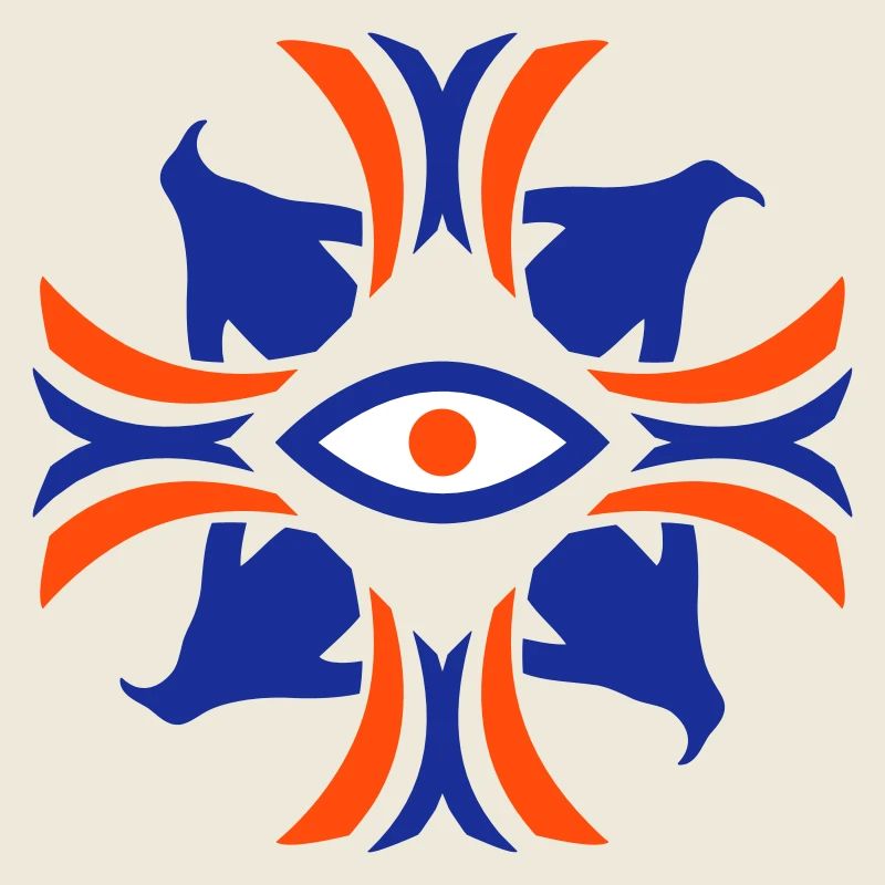 Penguins Abstract Eye Crest Emblem Banner Logo