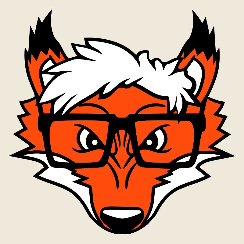 Fuchs Nerd Hornbrille Geek Schlau Intelligent Cool