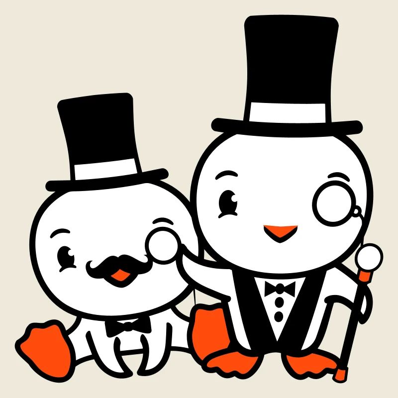2 Birds Rich Wealthy Two Men's Top Hat