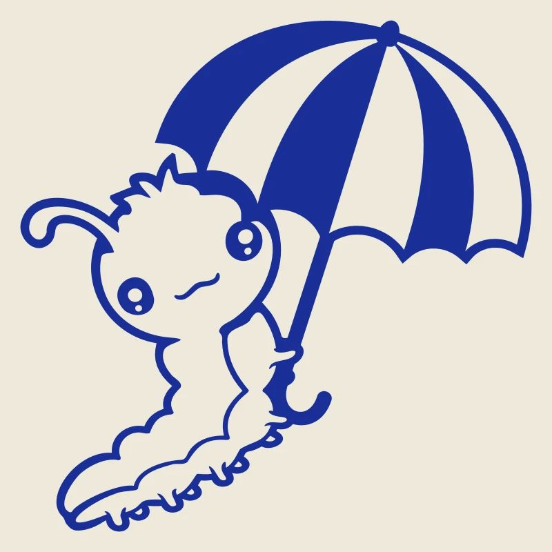 Fliegende Raupe Regenschirm Himmel Windig Urlaub