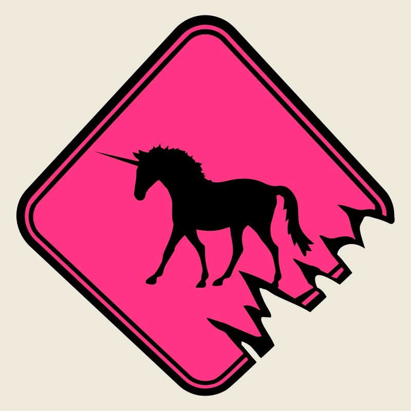 Licorne Signe d’avertissement Danger Prudence Mignon