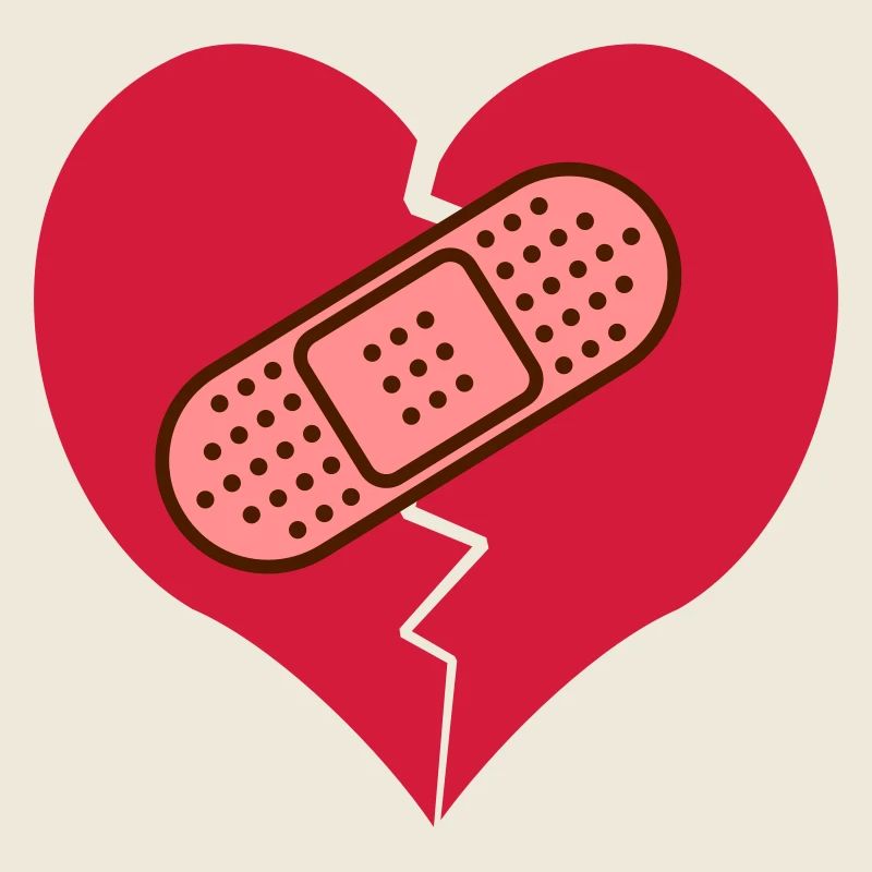 coeur brisé avec pansement
