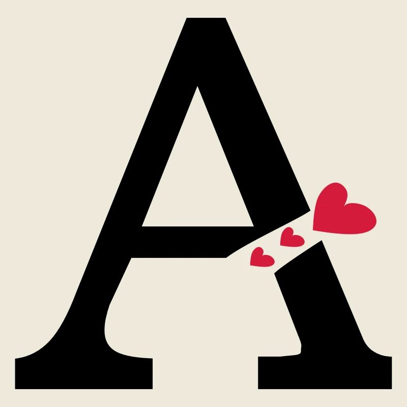 Großbuchstabe A mit Herzen