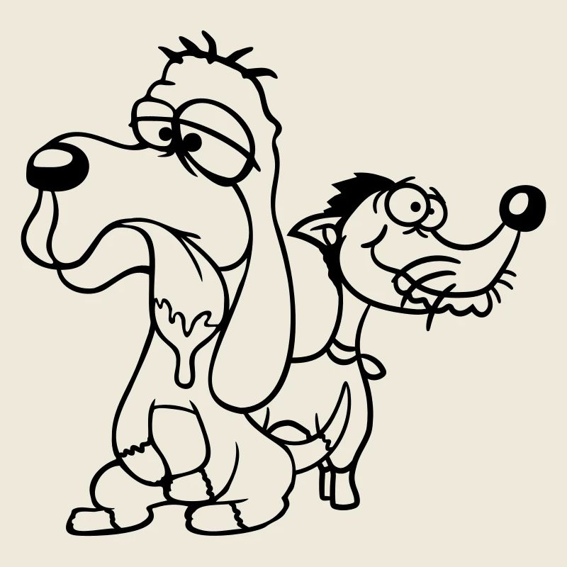 2 Hunde Team Dumm Zwei Freunde Crew Unglücklich