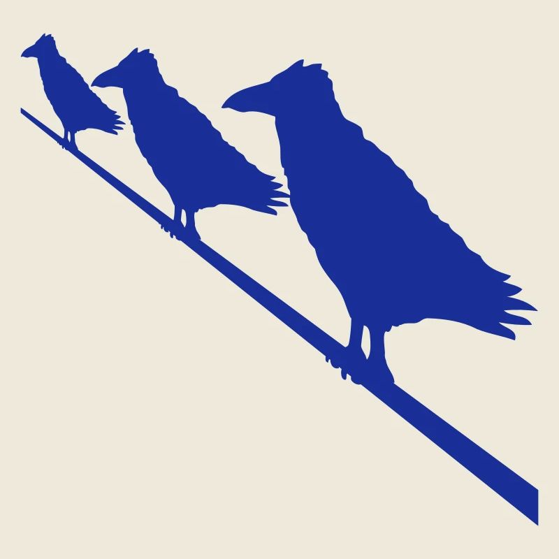 3 Ravens Sitting Cable Rope Three Friends Crew Team