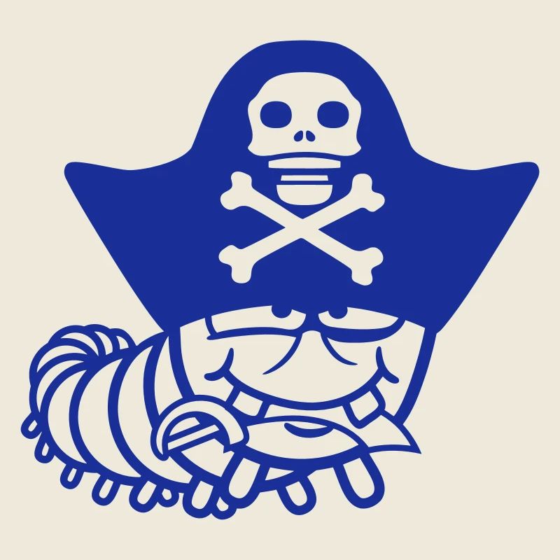 Caterpillar Sabre Pirate Captain Hat Funny Cute Comic