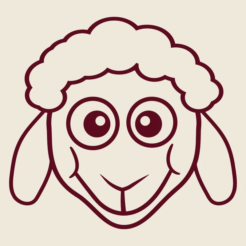 Mouton Visage Tête Mignon Mignon Agneau Cool Bande dessinée