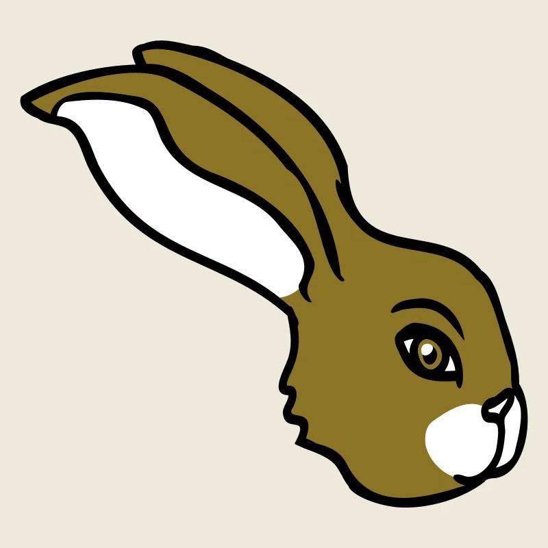 Bunny face peeking sideways profile side view
