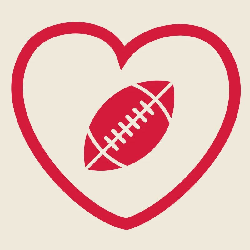 FR - îcone du ballon de rugby dans un coeur