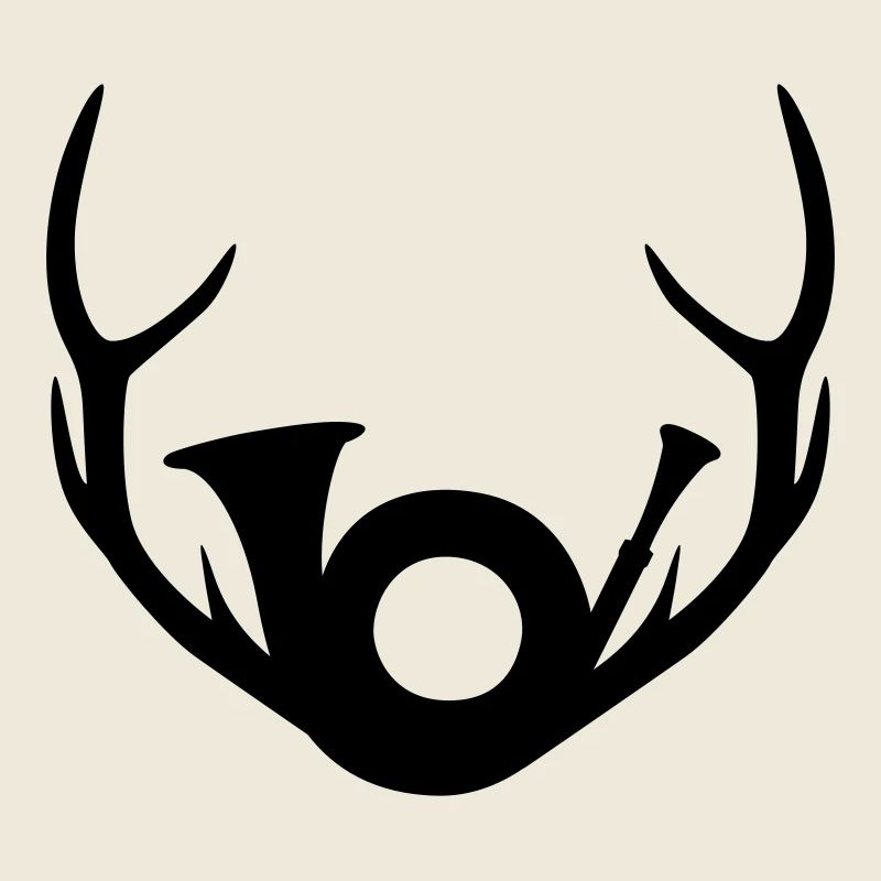 Geweih und Jagdhorn