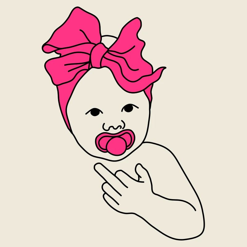 baby middlefinger pink