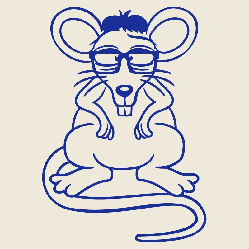 Maus Nerd Geek Hornbrille Schlau Intelligent Freak