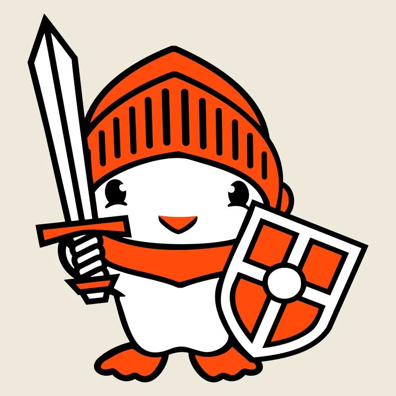 Ente Ritter Rüstung Schwert Schild Helm Kämpfer