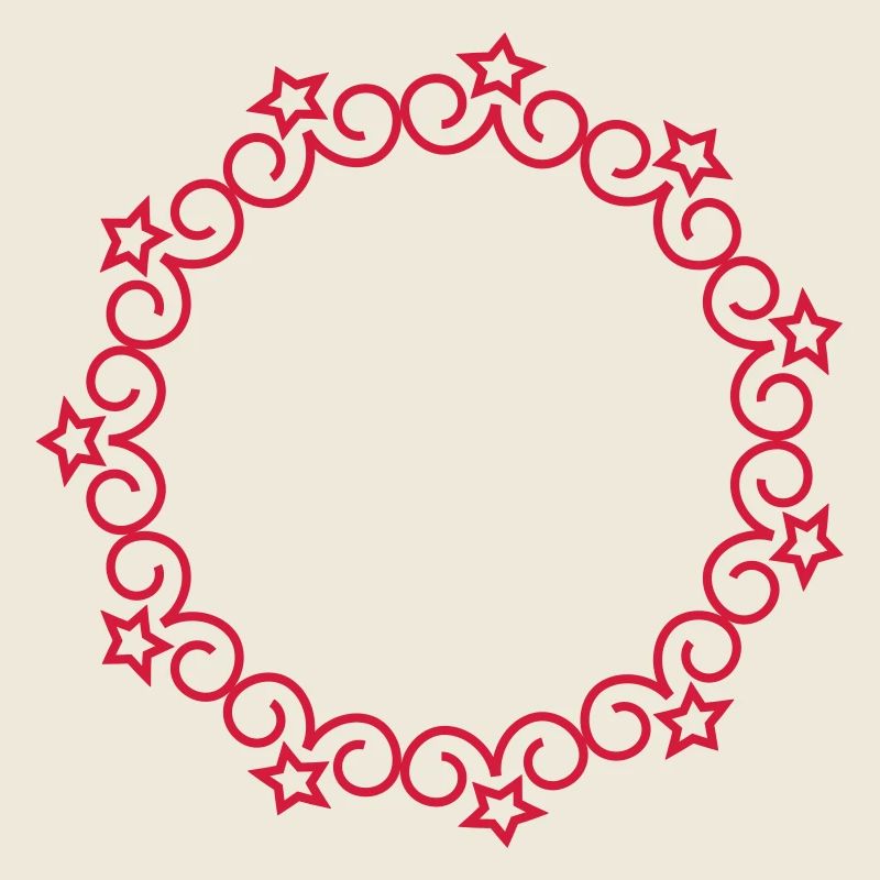 Circle shapes with stars swirls pattern