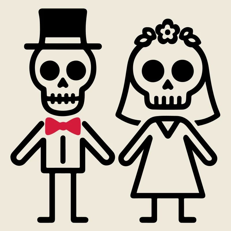 Ehepaar Hochzeit Skelett