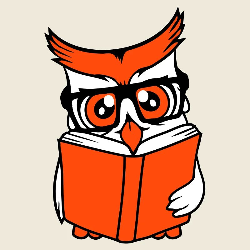 Eule Nerd Geek Buch lesen Vogel Uhu Brille schlau