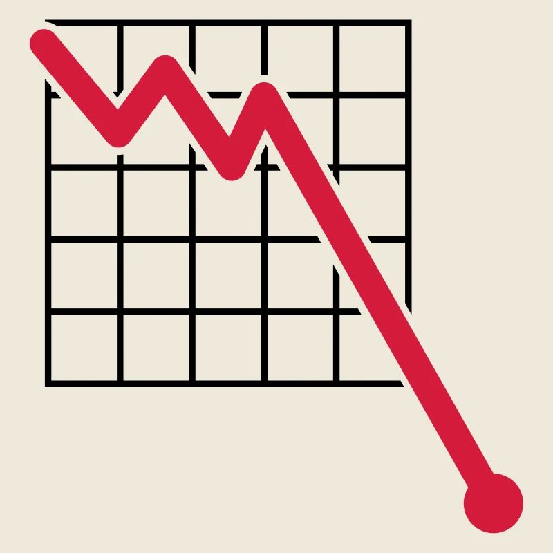 grid line descending line verlusst down arrow