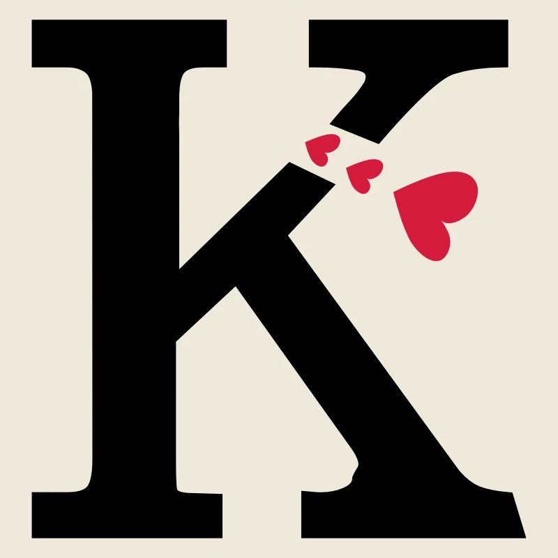 Capital letter K with hearts