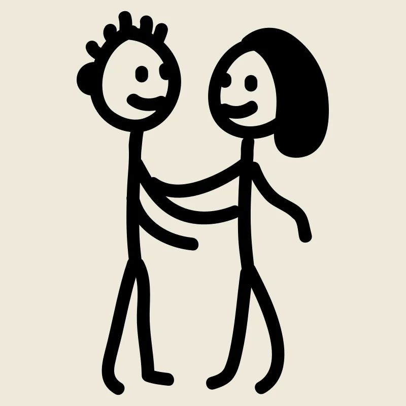 Stick Figure Couple - line