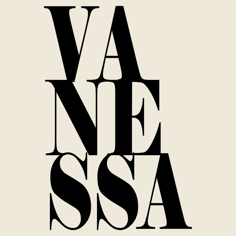 Vanessa Surname First name Modern font Word Art