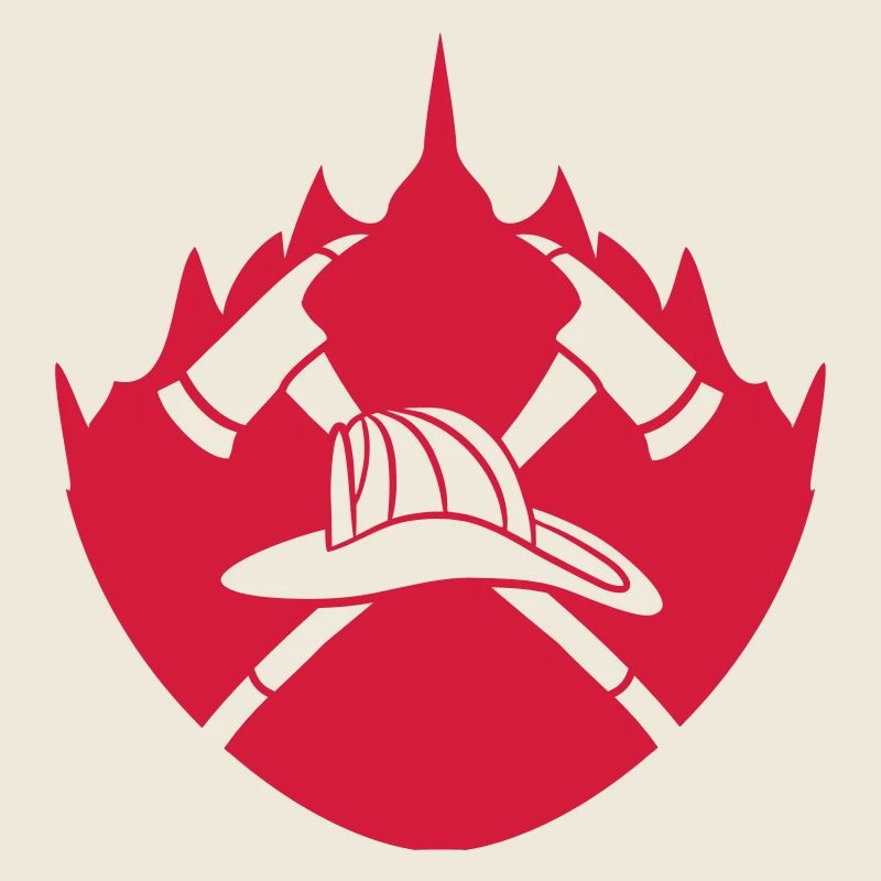 Logo de feu flamme casque 2 axes