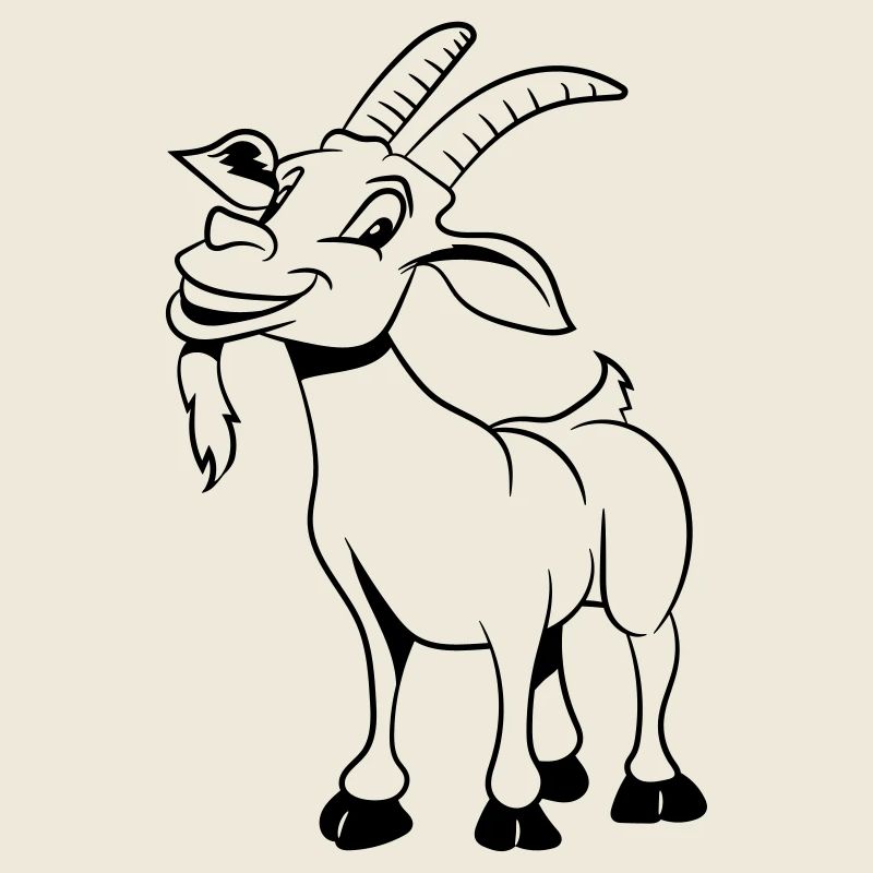 La chèvre rit gentiment