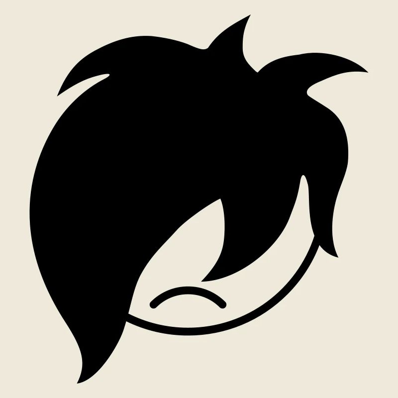 Triste malheureux emo longs cheveux noirs