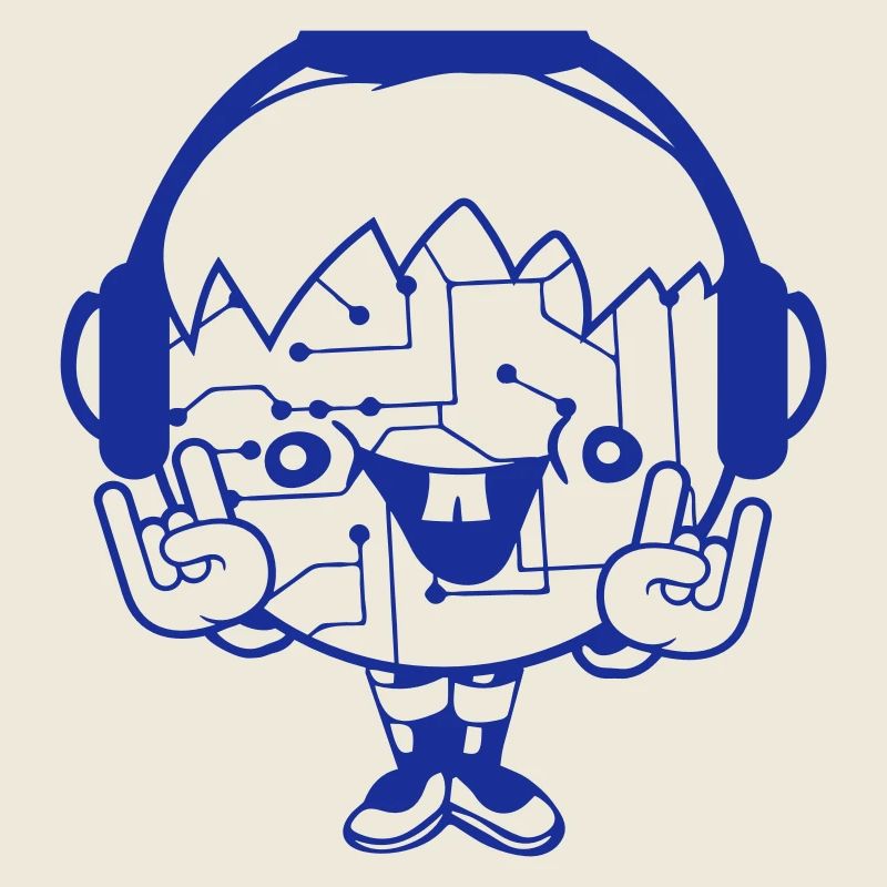 DJ Daten Mikrochip Muster Computer Nerd Geek Party