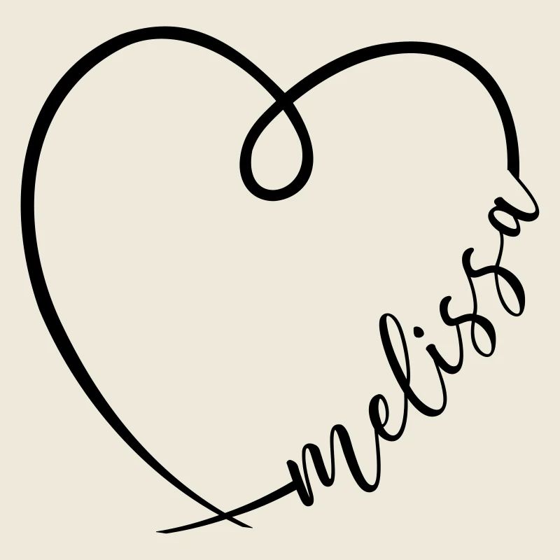 Melissa Name First Name Heart Drawing