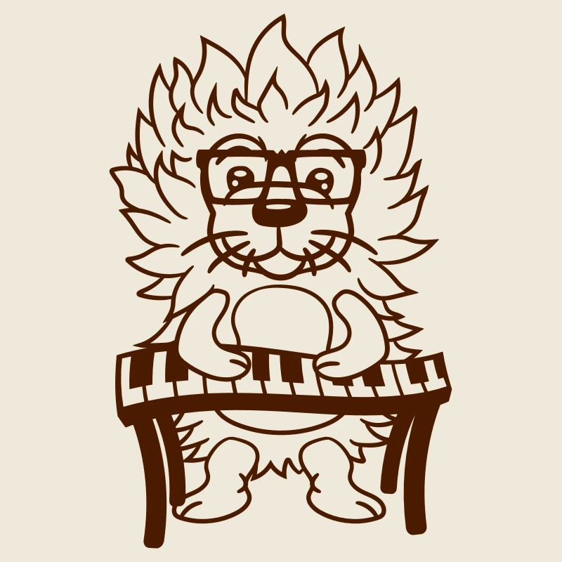 Süß Nerd Igel spielt Keyboard Klavier Brille Tier