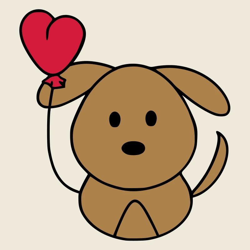 Hundi mit Herzballon
