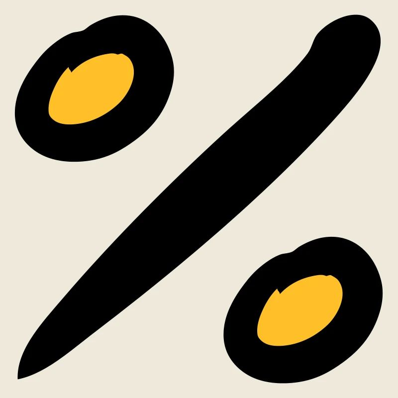 Percent icon. % sign. Hand drawn.