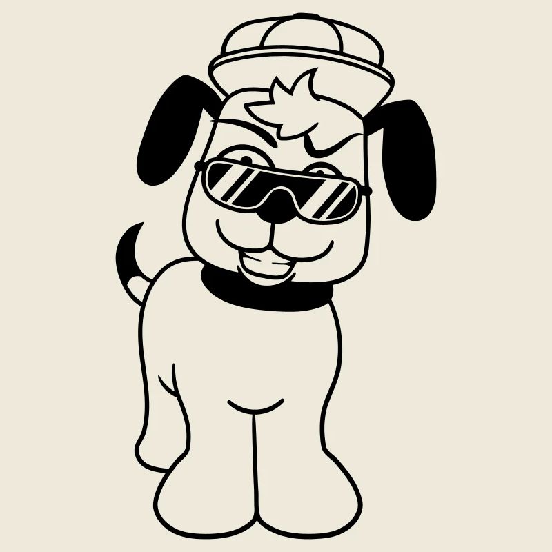 DJ chien lunettes de soleil adolescent casquette cool guy