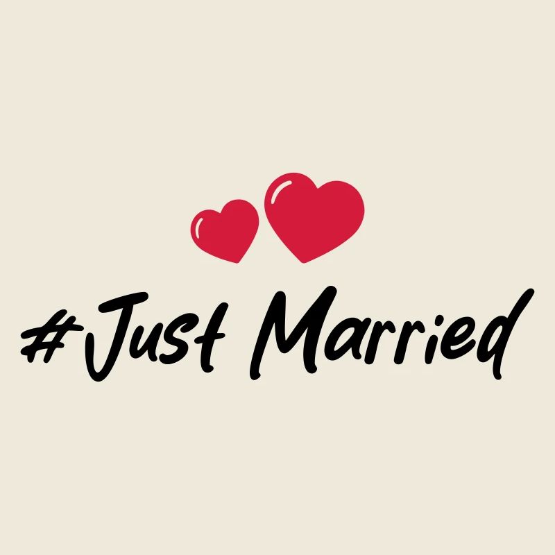 Coeur de mariage juste marié