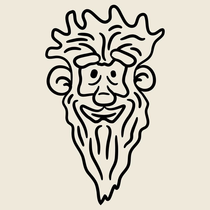 Drôle Grand-père Visage Comique Style Longue Barbe Grise