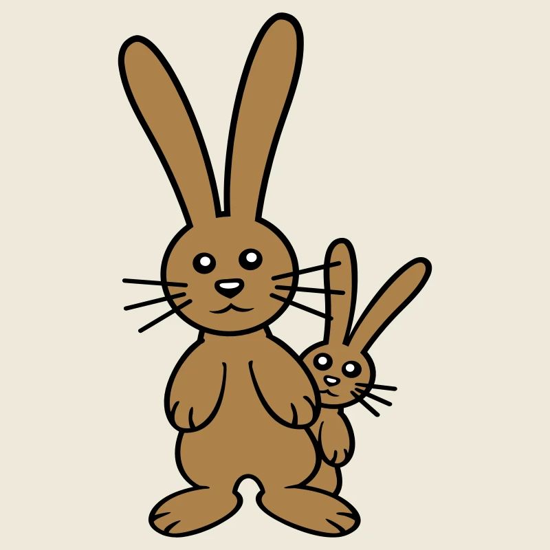 2 lapins enfant caché père deux bambin maman