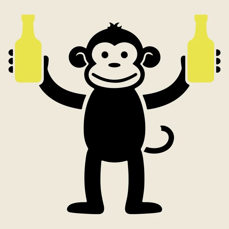 Singe avec de la bière Fête drôle