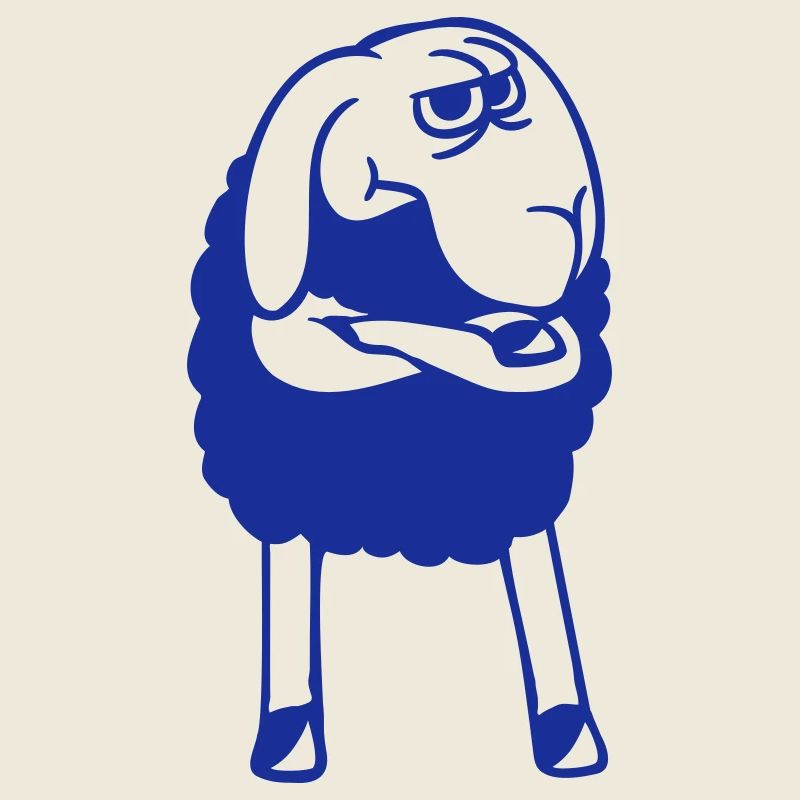 Schwarzes Schaf Verschränkte Arme Beleidigt Sauer