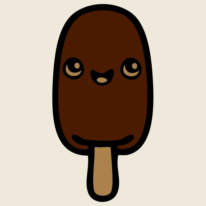 glace chocolat bâtonnet kawaii mignon enfant miam