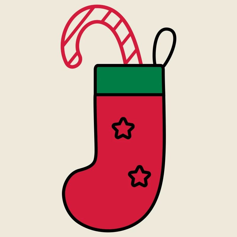 chaussette de Noël avec canne à sucre