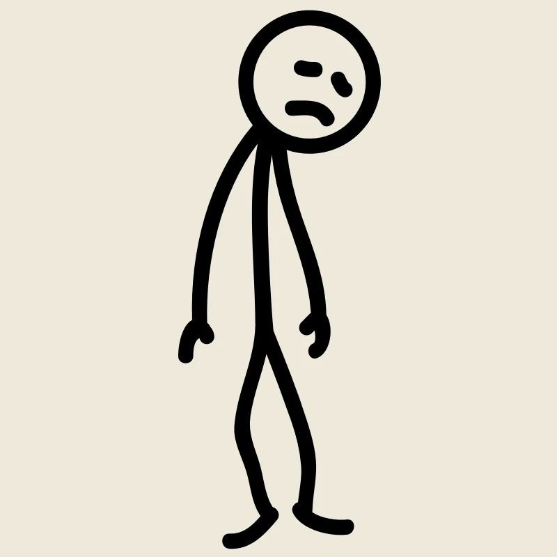 Sad unfortunate stick figure depressed