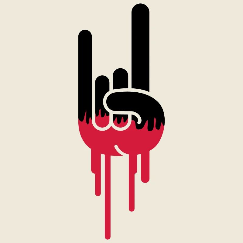 Heavy Metal Hard Rock Graffiti Cornes Geste de la main