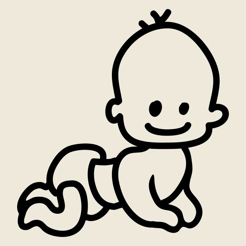 baby krabbelt - line