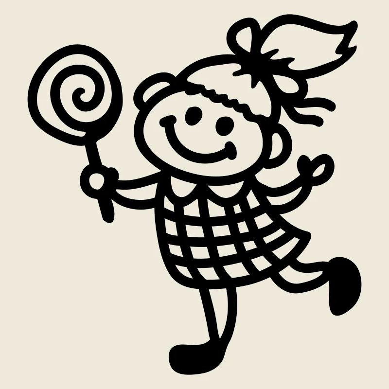 Mädchen mit Lolli - line