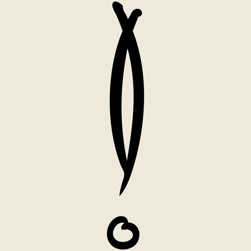 Decorative exclamation mark. Hand drawn.