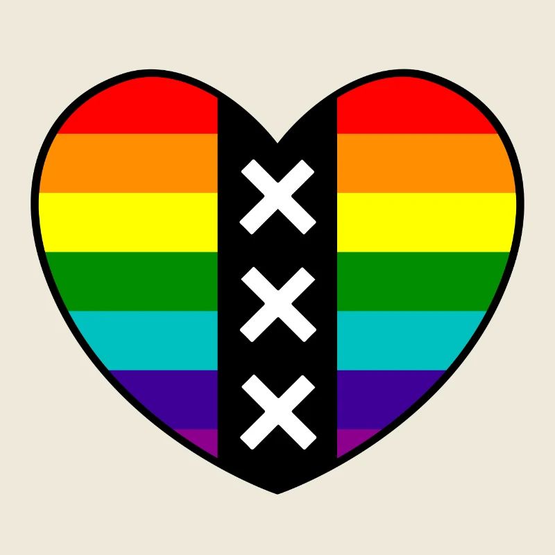 Herz Amsterdam in den Regenbogenfarben
