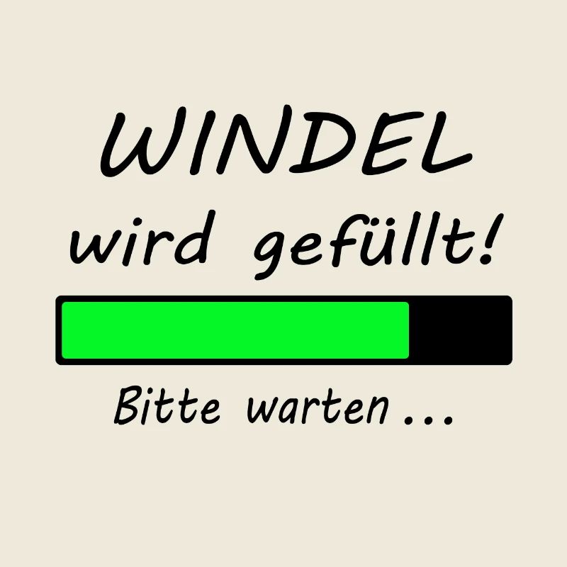 Windel wird gefüllt Bitte warten Ladebalken Baby