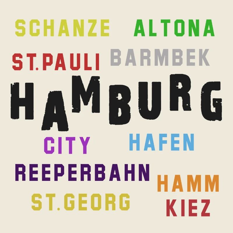 Collage typographique du quartier de Hambourg