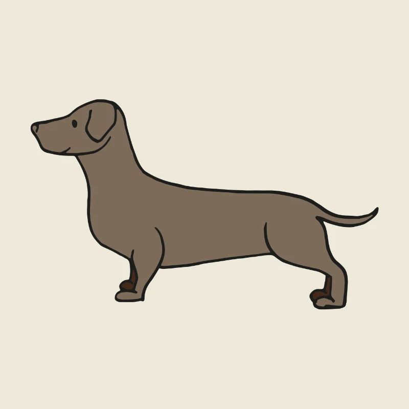 cute brown dachshund, poster, gift idea
